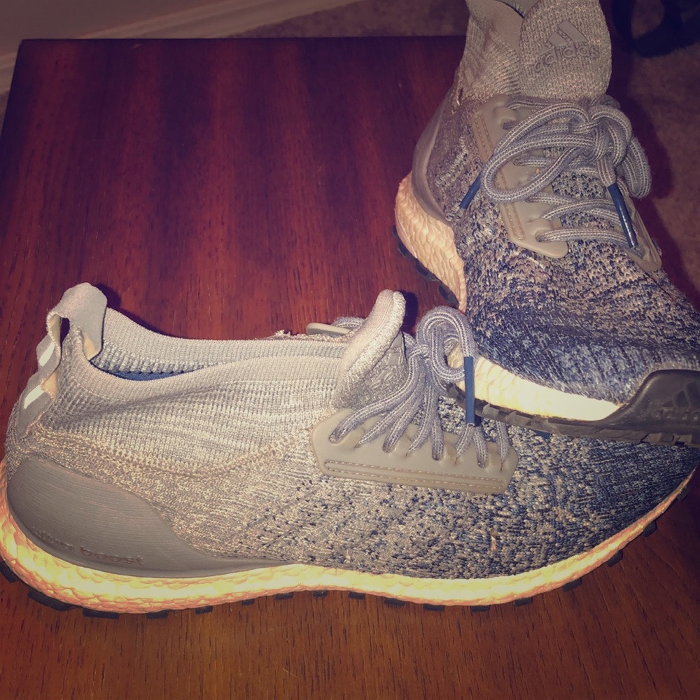 Heather Grey Indigo blue all terrain ultraboost.